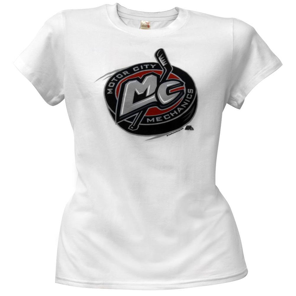 Motor City Mechanics - Logo White Juniors Babydoll T-Shirt Juniors Babydolls Motor City Mechanics   