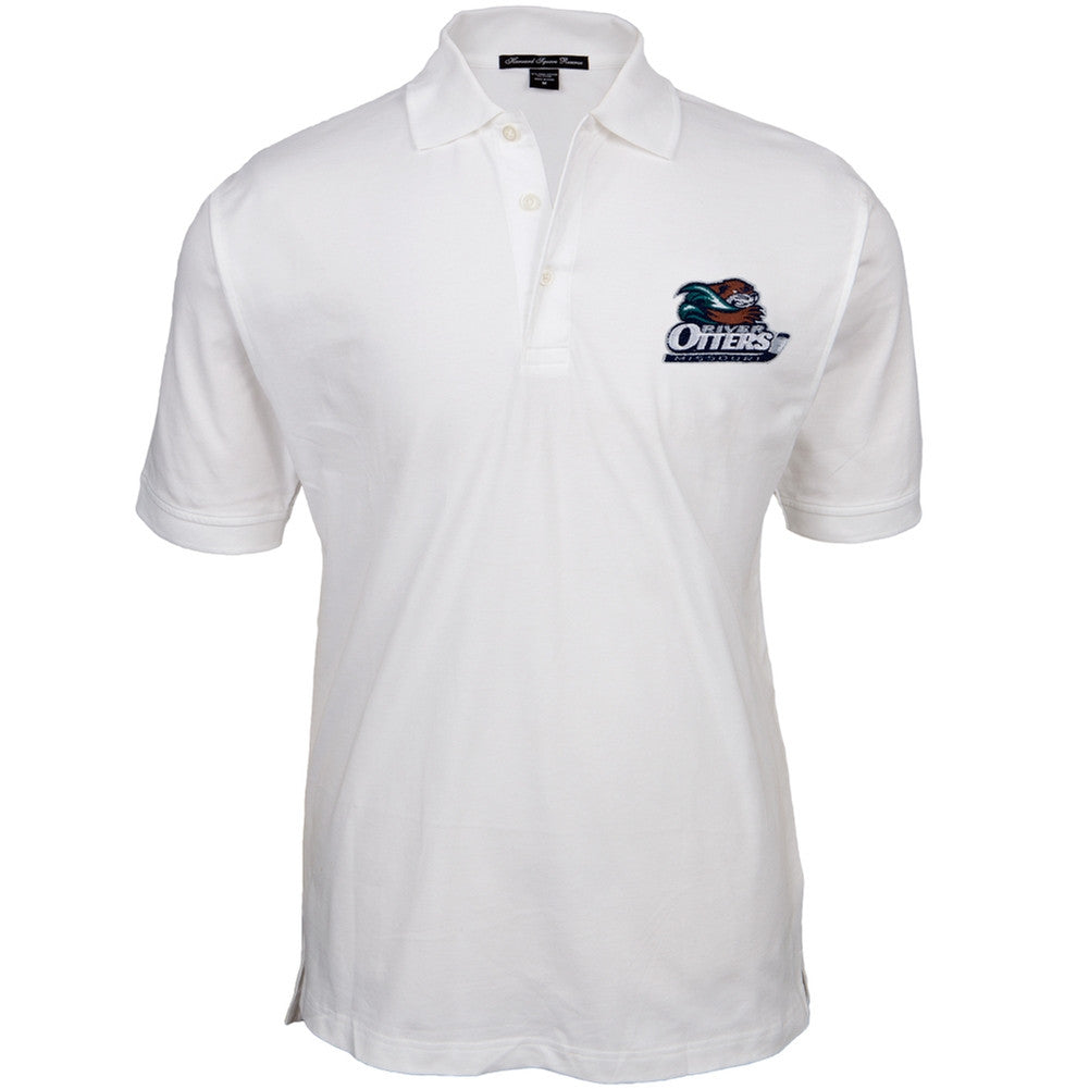 Missouri River Otters - Logo White Polo Shirt Men's Polo Shirts Missouri River Otters   