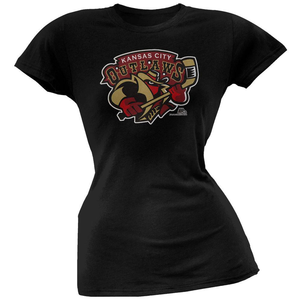 Kansas City Outlaws Logo- Juniors Babydoll T-Shirt Juniors Babydolls Kansas City Outlaws   