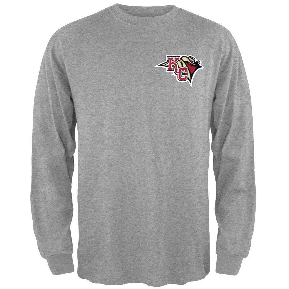 Kansas City Outlaws - Dual Logo Grey Long Sleeve T-Shirt Men's Long Sleeves Kansas City Outlaws   