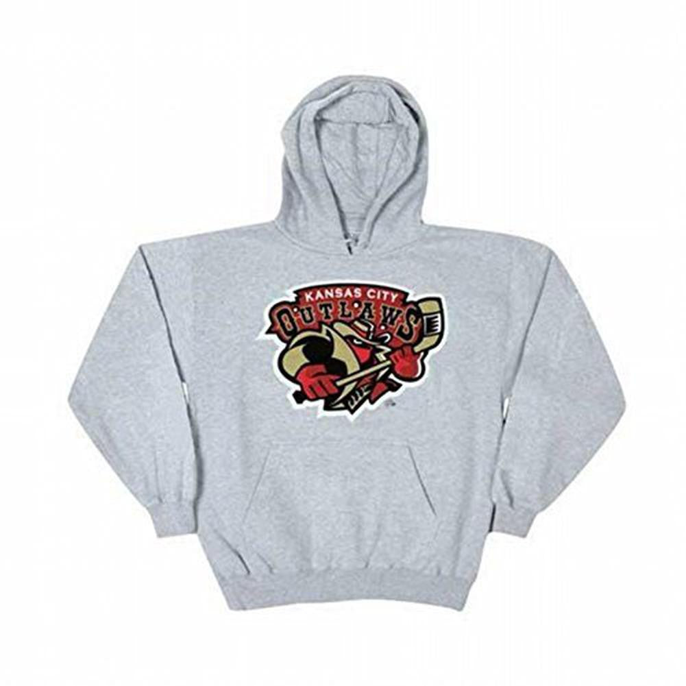 Kansas City Outlaws - Logo Grey Adult Hoodie Men's Hoodies Kansas City Outlaws LG Grey 