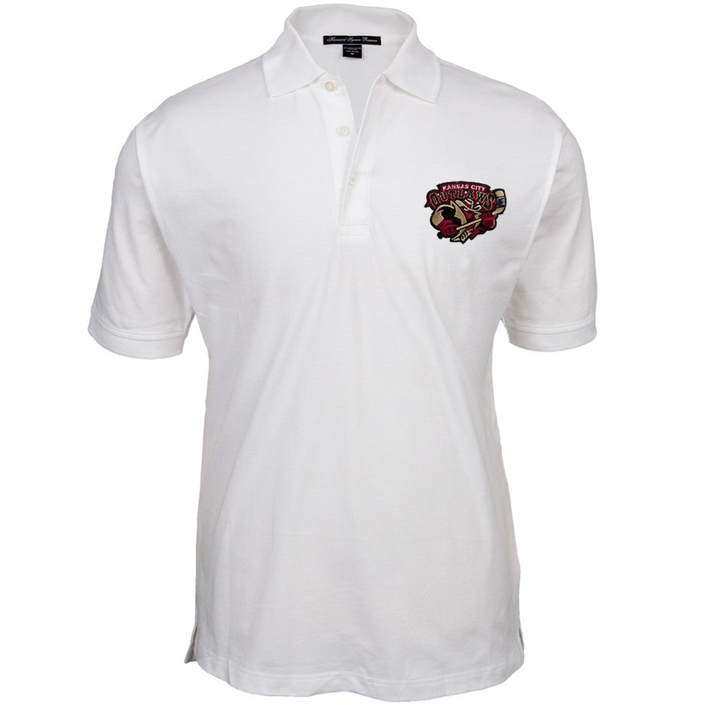 Kansas City Outlaws - Logo White Polo Shirt Men's Polo Shirts Kansas City Outlaws   