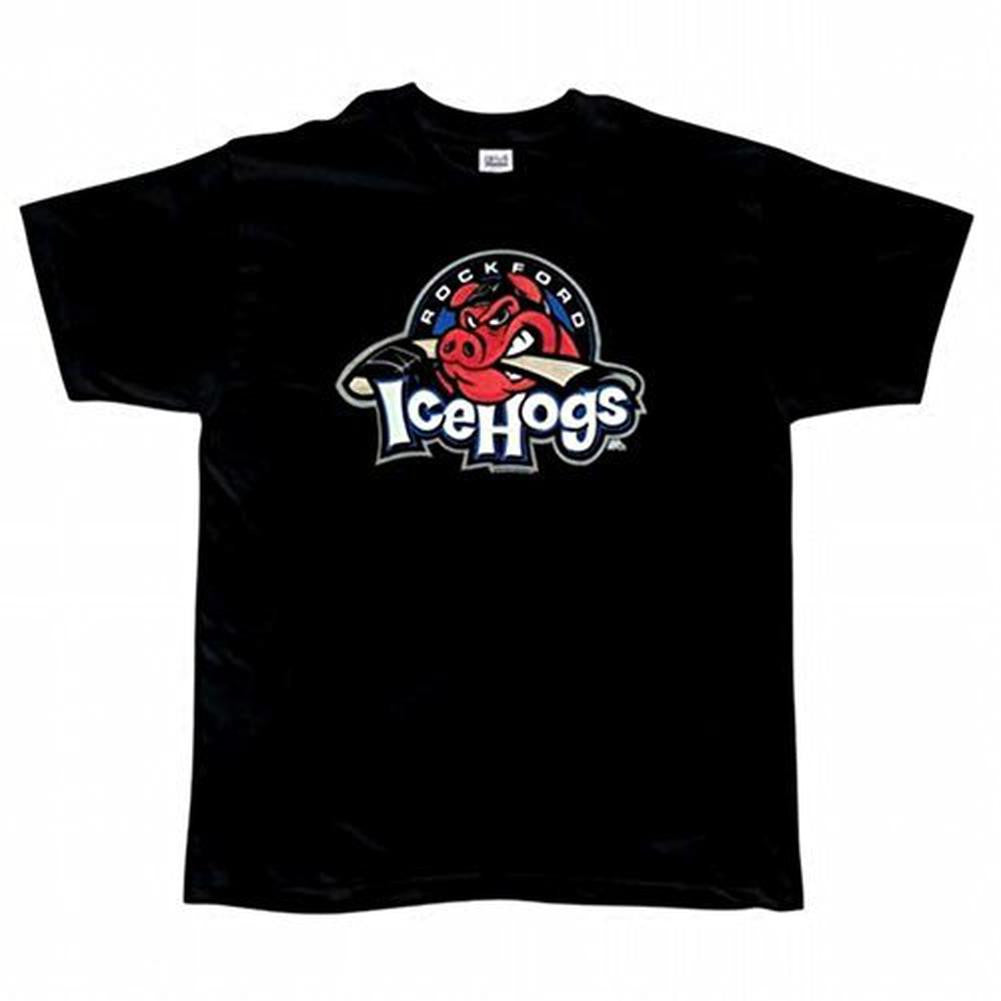 Rockford IceHogs - Logo Black Youth T-Shirt Youth T-Shirts Rockford IceHogs LG Black 