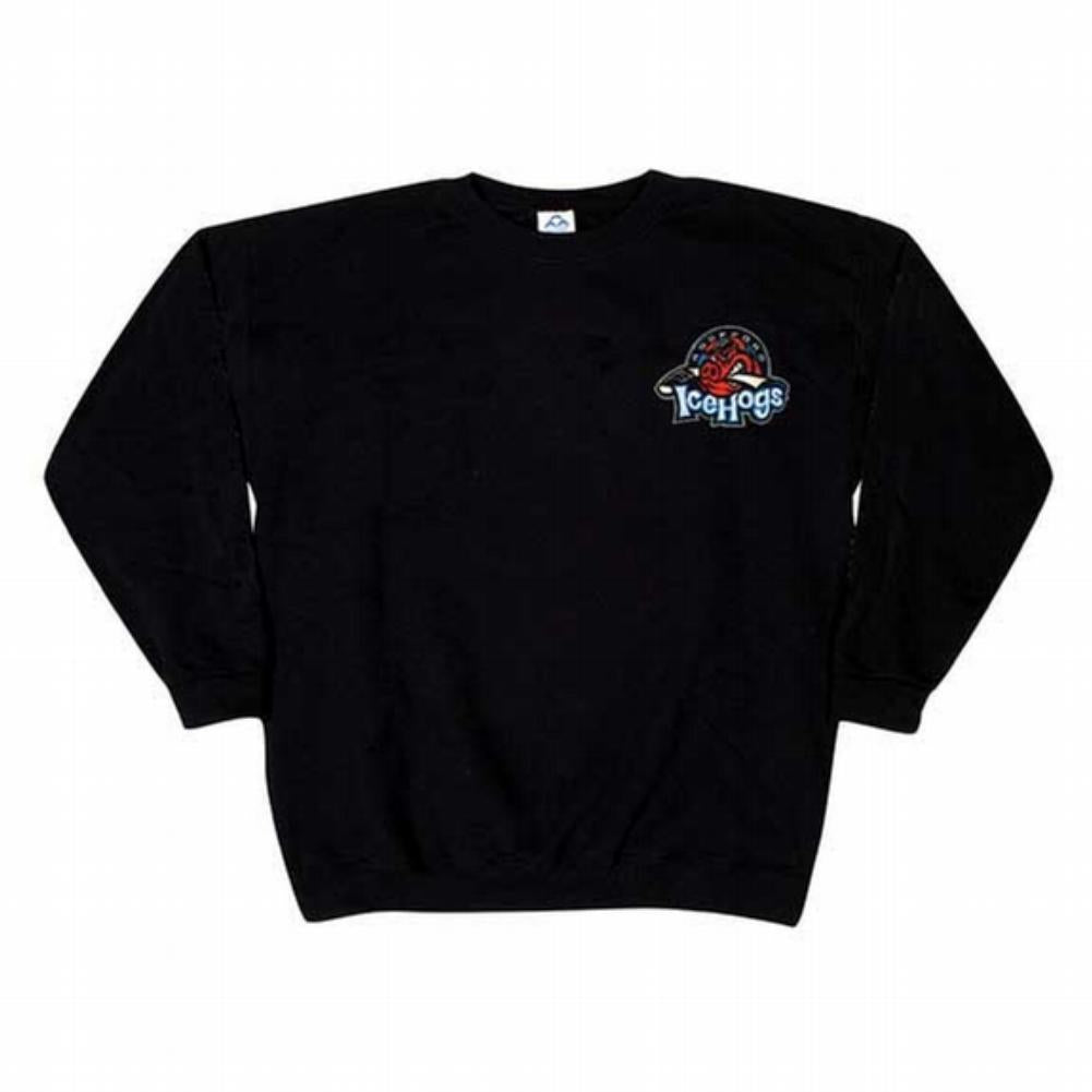 Rockford IceHogs - Embroidered Logo Black Youth Sweatshirt Youth Sweatshirts Rockford IceHogs   