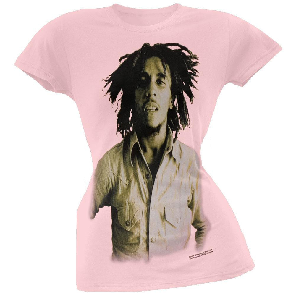 Bob Marley - Sepia Basic Juniors T-Shirt Juniors T-Shirts Bob Marley SM Light Pink 