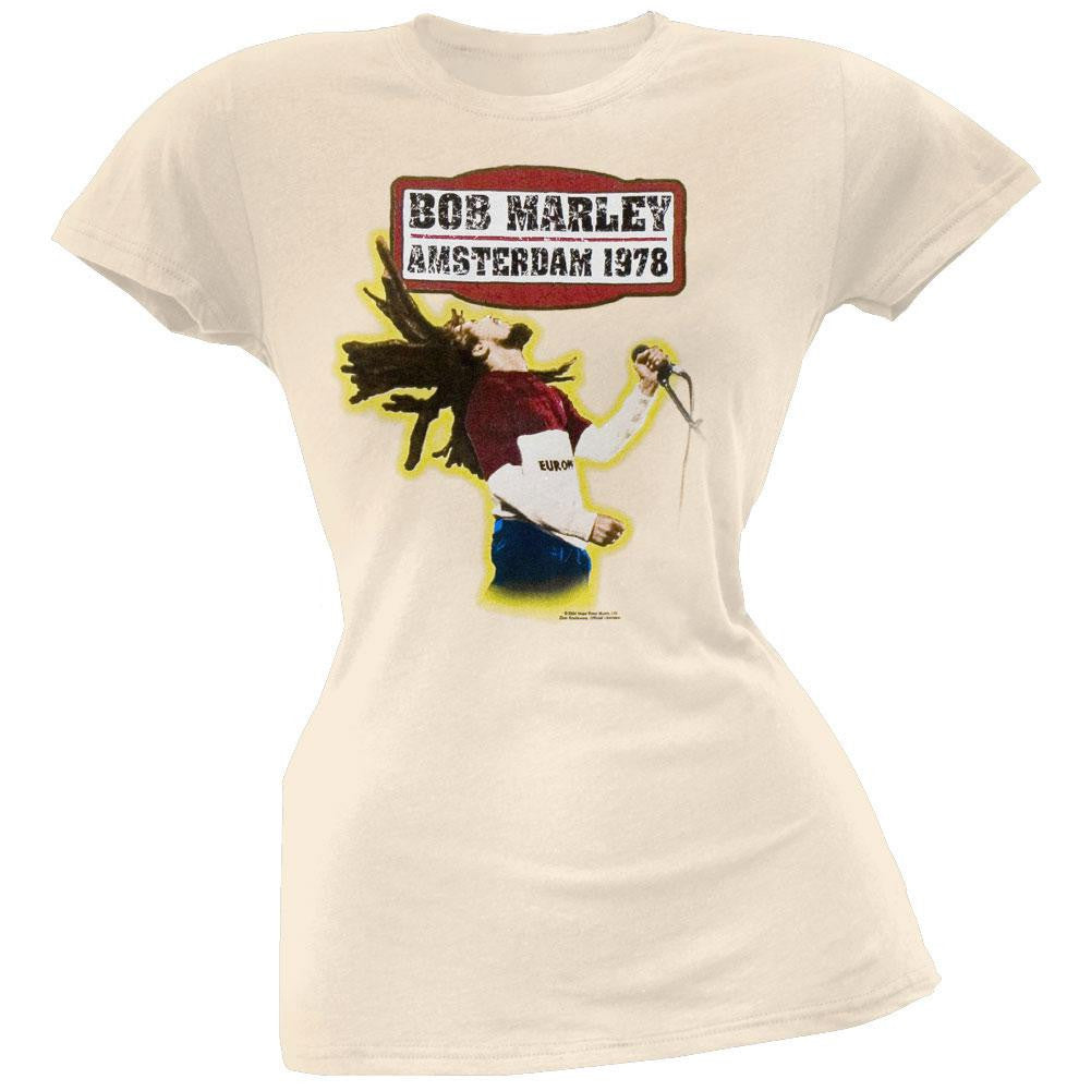 Bob Marley - Amsterdam Tan Juniors T-Shirt Juniors T-Shirts Bob Marley MD Tan 