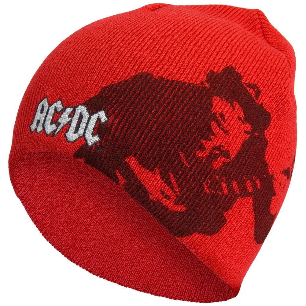 AC/DC - Sprayed Picture Knit Beanie Knit Hats Old Glory OS Red 