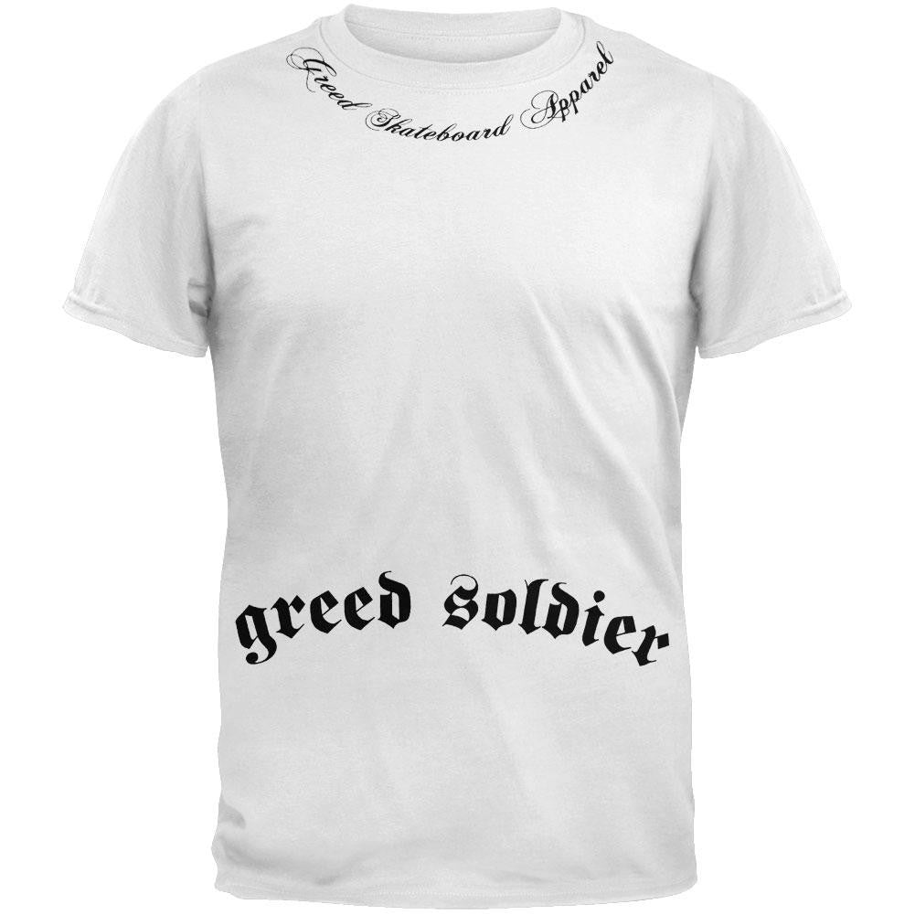 Greed Skateboard Apparel - Soldier T-Shirt White Men's T-Shirts Greed LG White
