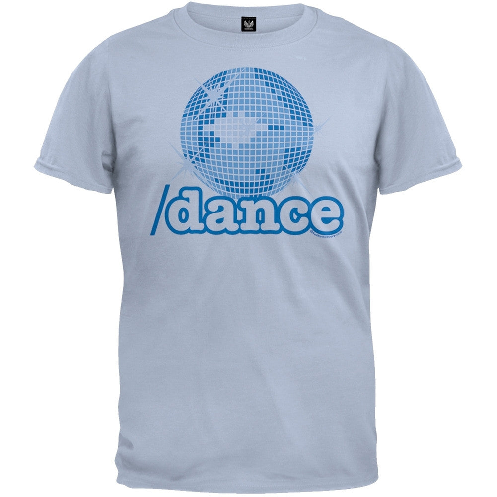 Disco Ball Slash Dance Adult Light Blue T-Shirt Men's T-Shirts Old Glory SM Light Blue 