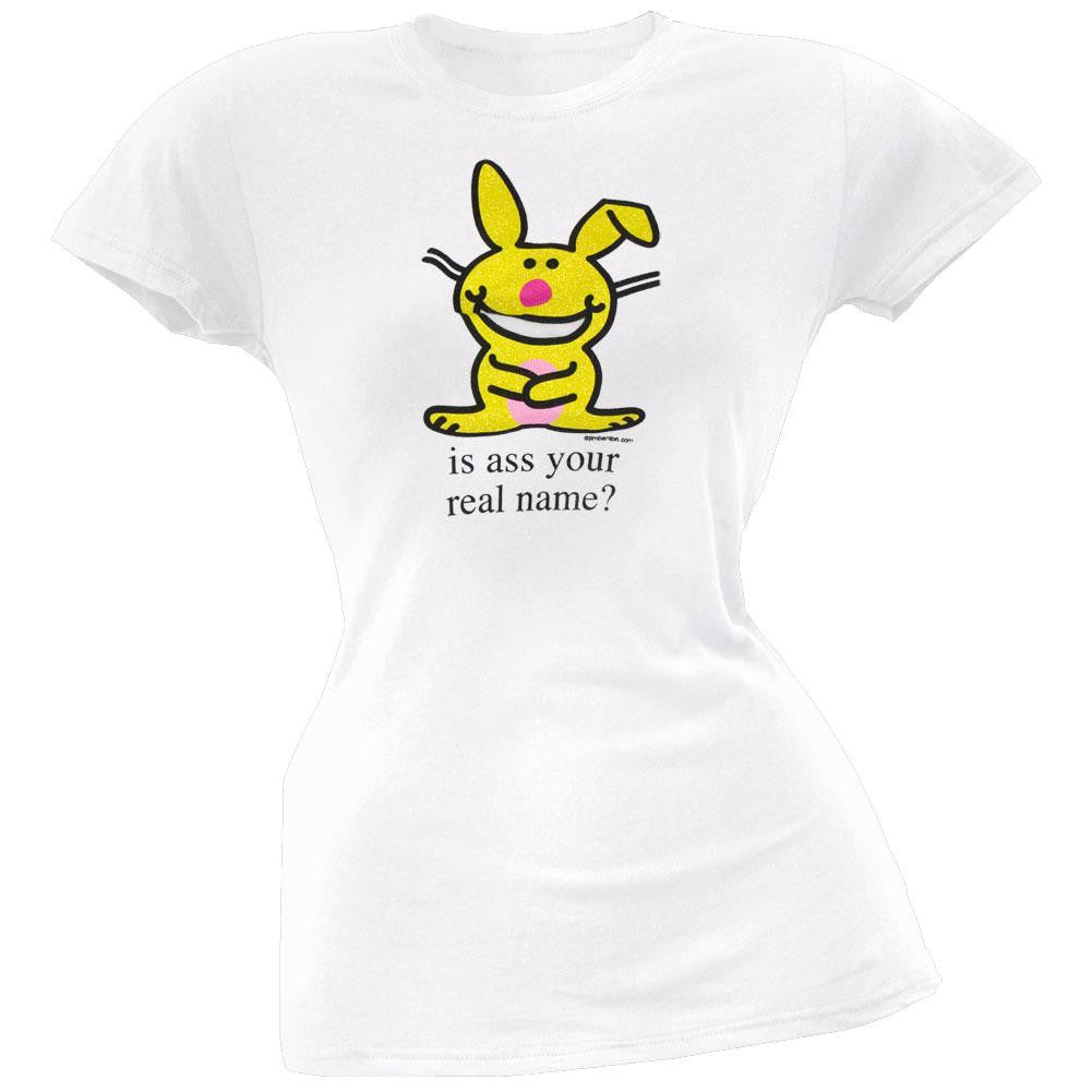 Happy Bunny - Real Name Juniors T-Shirt Juniors T-Shirts Happy Bunny   