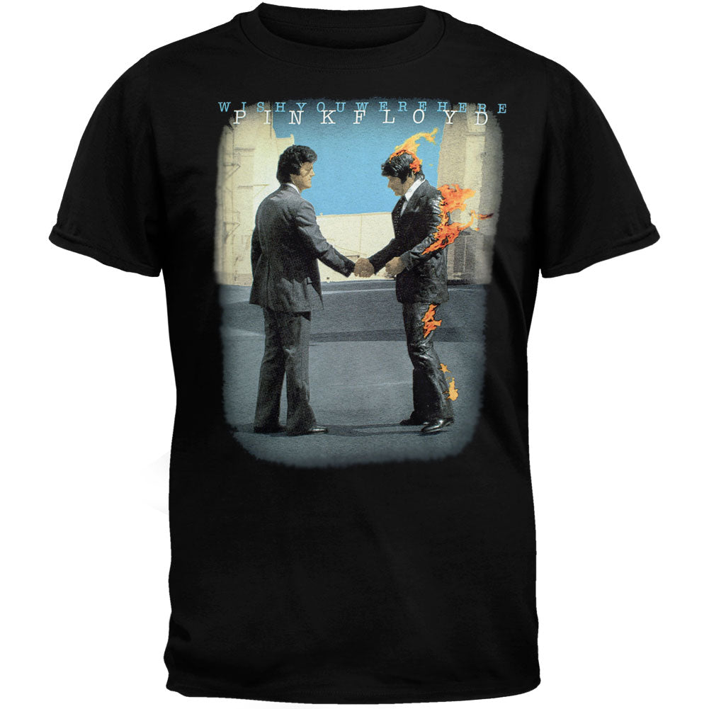 Pink Floyd - LG Print Burning Man T-Shirt Men's T-Shirts Liquid Blue MD Black 