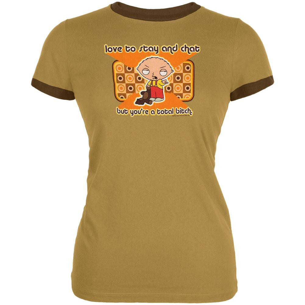 Family Guy - Chat Juniors T-Shirt Juniors T-Shirts Family Guy SM Tan 