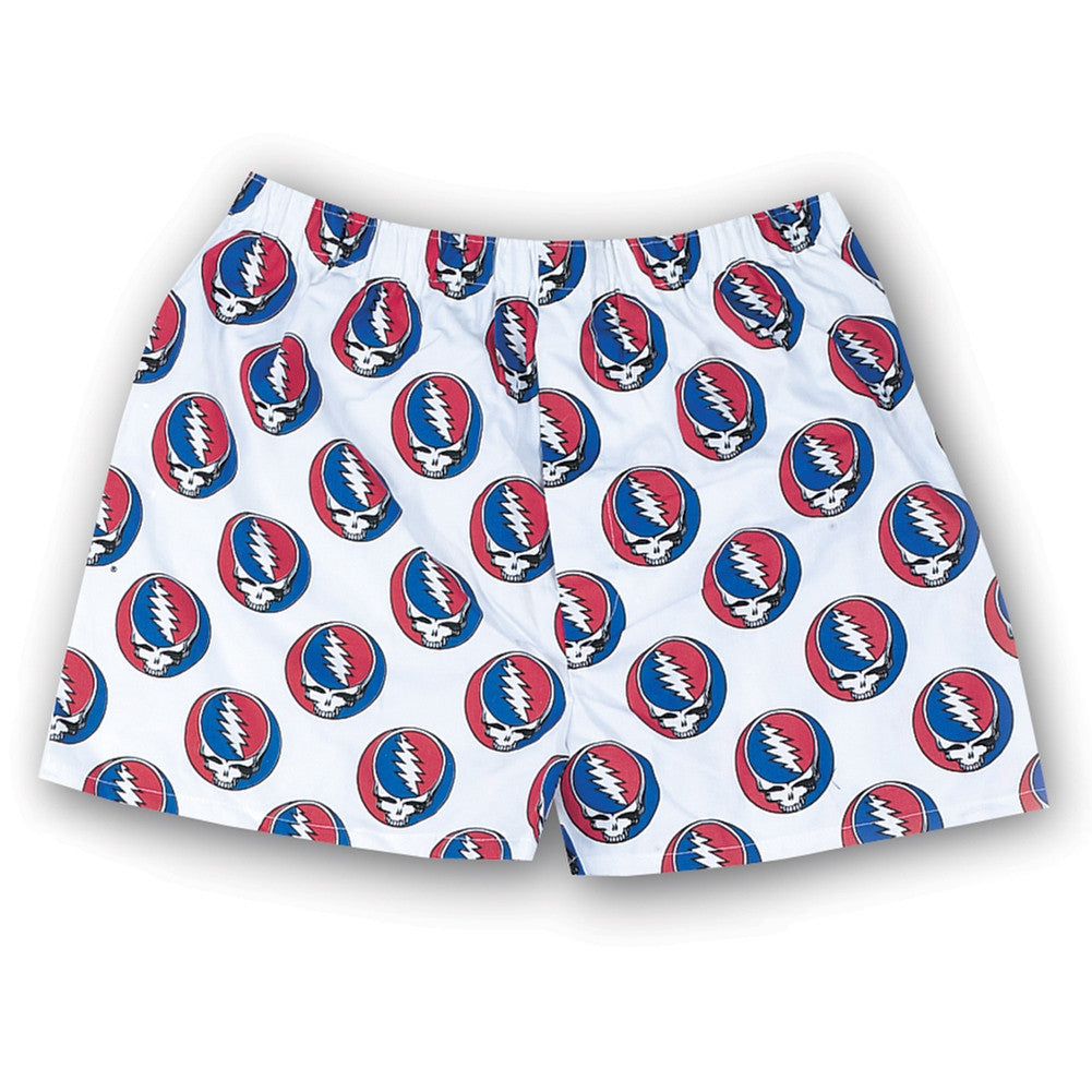 Grateful Dead - Steal Your Face White Boxers Men's Boxers & Briefs Grateful Dead   