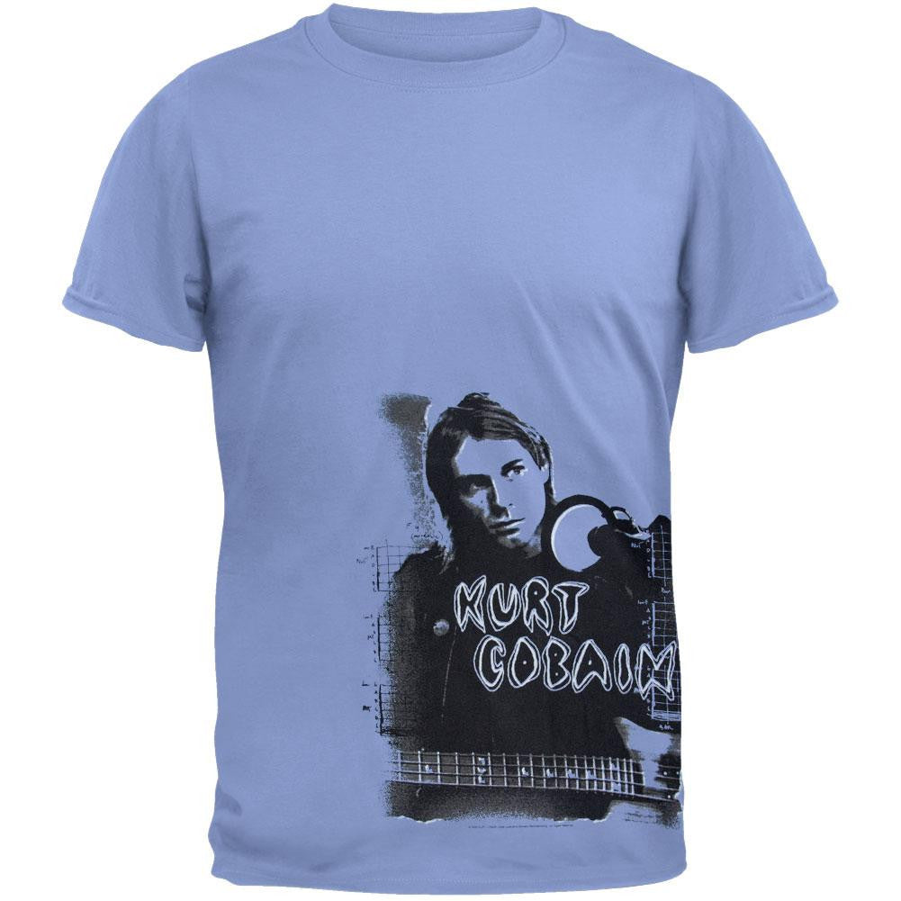 Kurt Cobain - Low Mic T-Shirt Men's T-Shirts Kurt Cobain SM Light Blue 