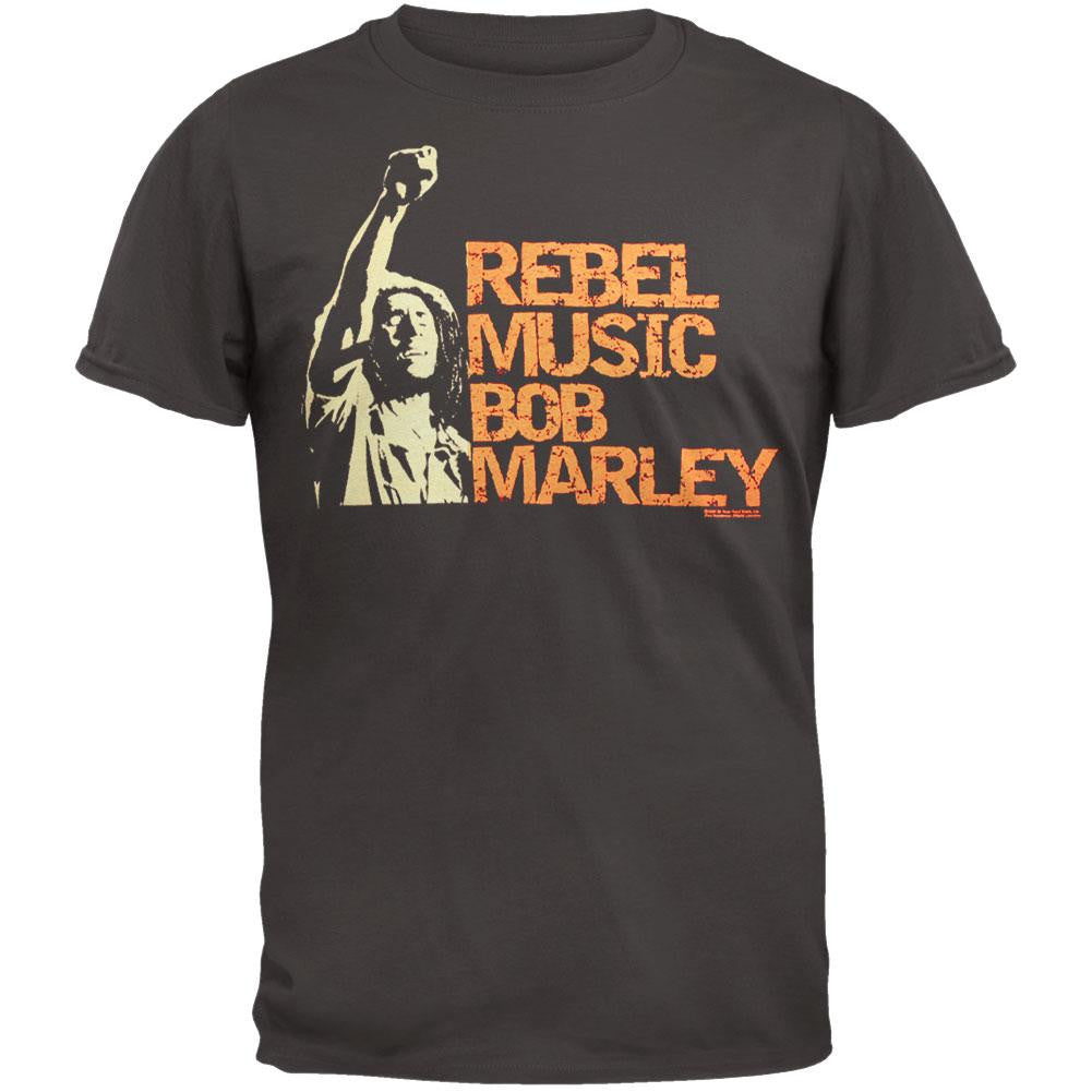 Bob Marley - Stacked Rebel Music Adult T-Shirt Men's T-Shirts Bob Marley SM Black 