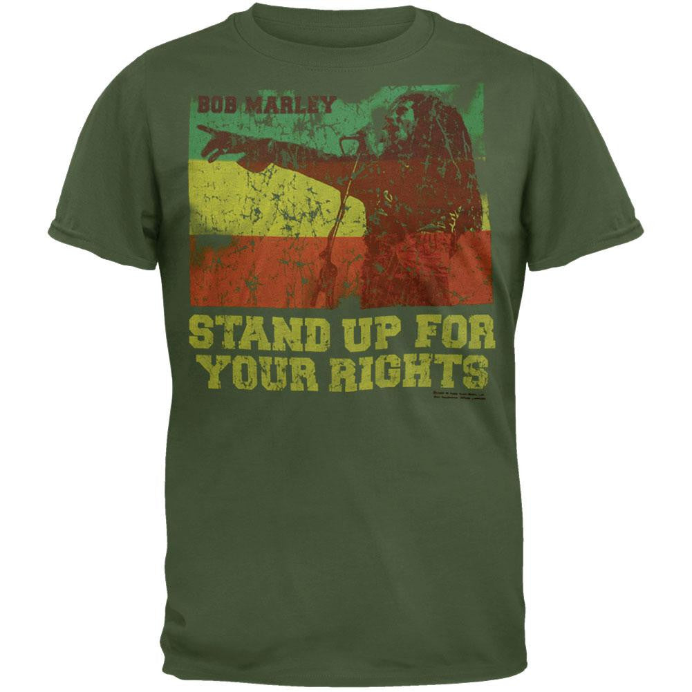 Bob Marley - Rights Soft T-Shirt Men's T-Shirts Bob Marley SM Dark Green 