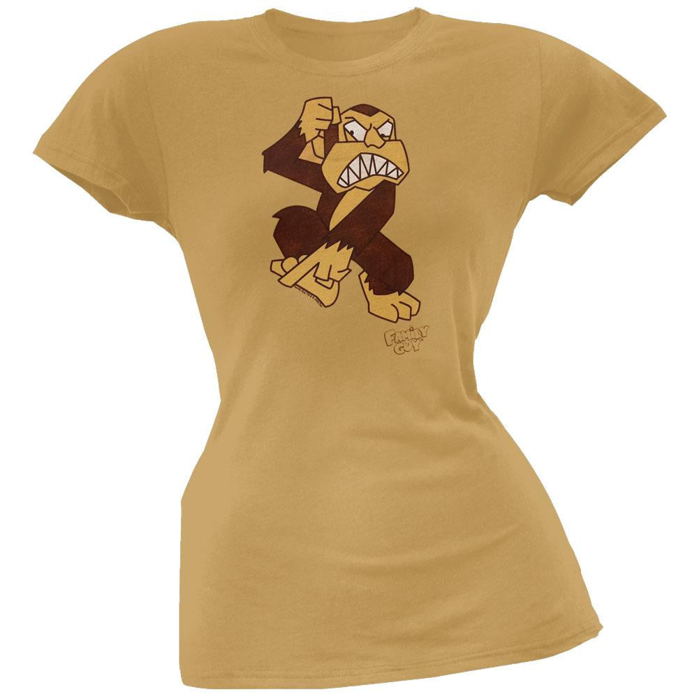 Family Guy - Angry Monkey Ladies T-Shirt Juniors T-Shirts Family Guy SM Tan 