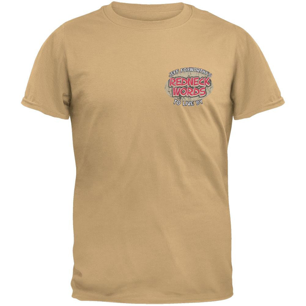 Redneck Words - European T-Shirt Men's T-Shirts Jeff Foxworthy LG Tan 