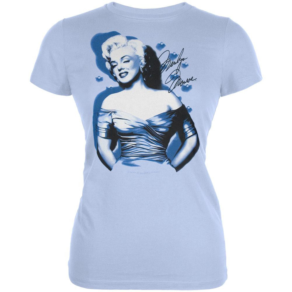 Marilyn Monroe - Blue Dress Juniors T-Shirt Juniors T-Shirts Marilyn Monroe   