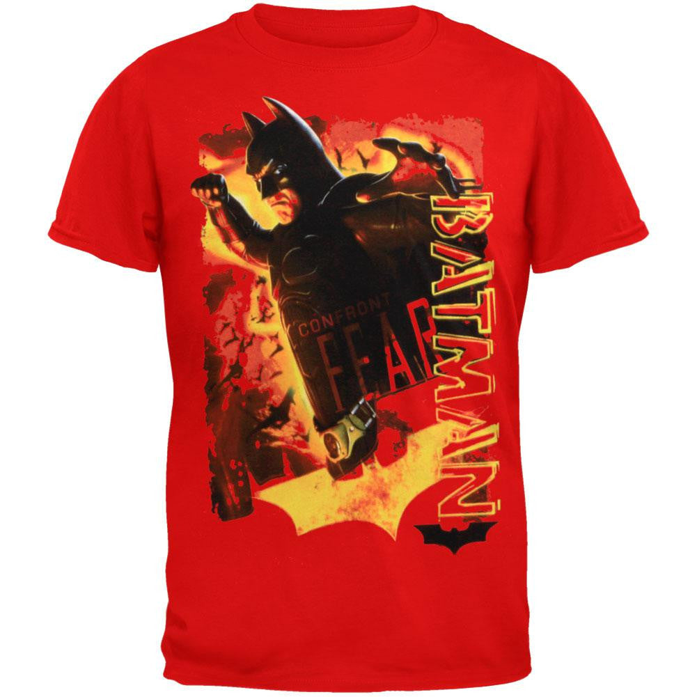 Batman - Confront Fear Youth T-Shirt Youth T-Shirts Batman SM Red 