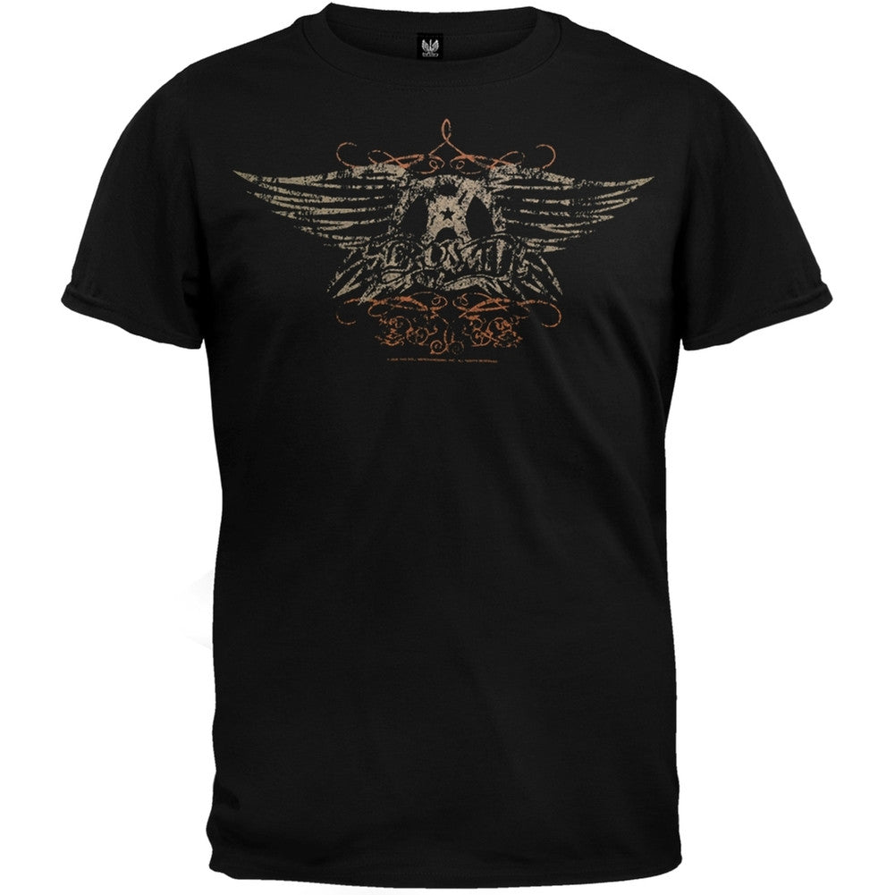 Aerosmith - Faded Wings T-Shirt Men's T-Shirts Aerosmith 2XL Black 