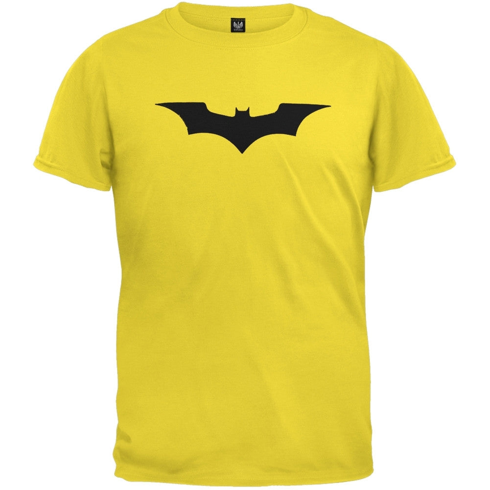 Batman - Flocked Bat Youth T-Shirt Youth T-Shirts Batman LG Yellow 