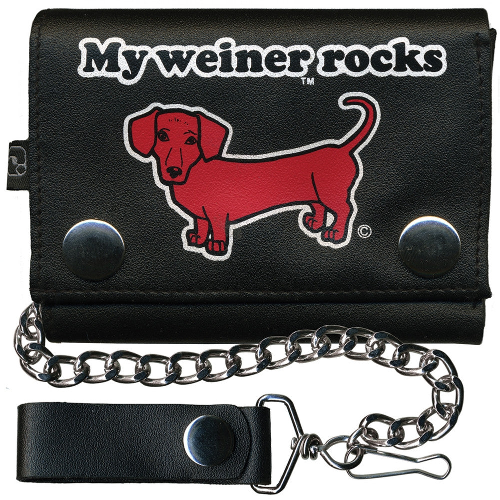 My Wiener Rocks Wallet W/ Chain Wallets Old Glory   