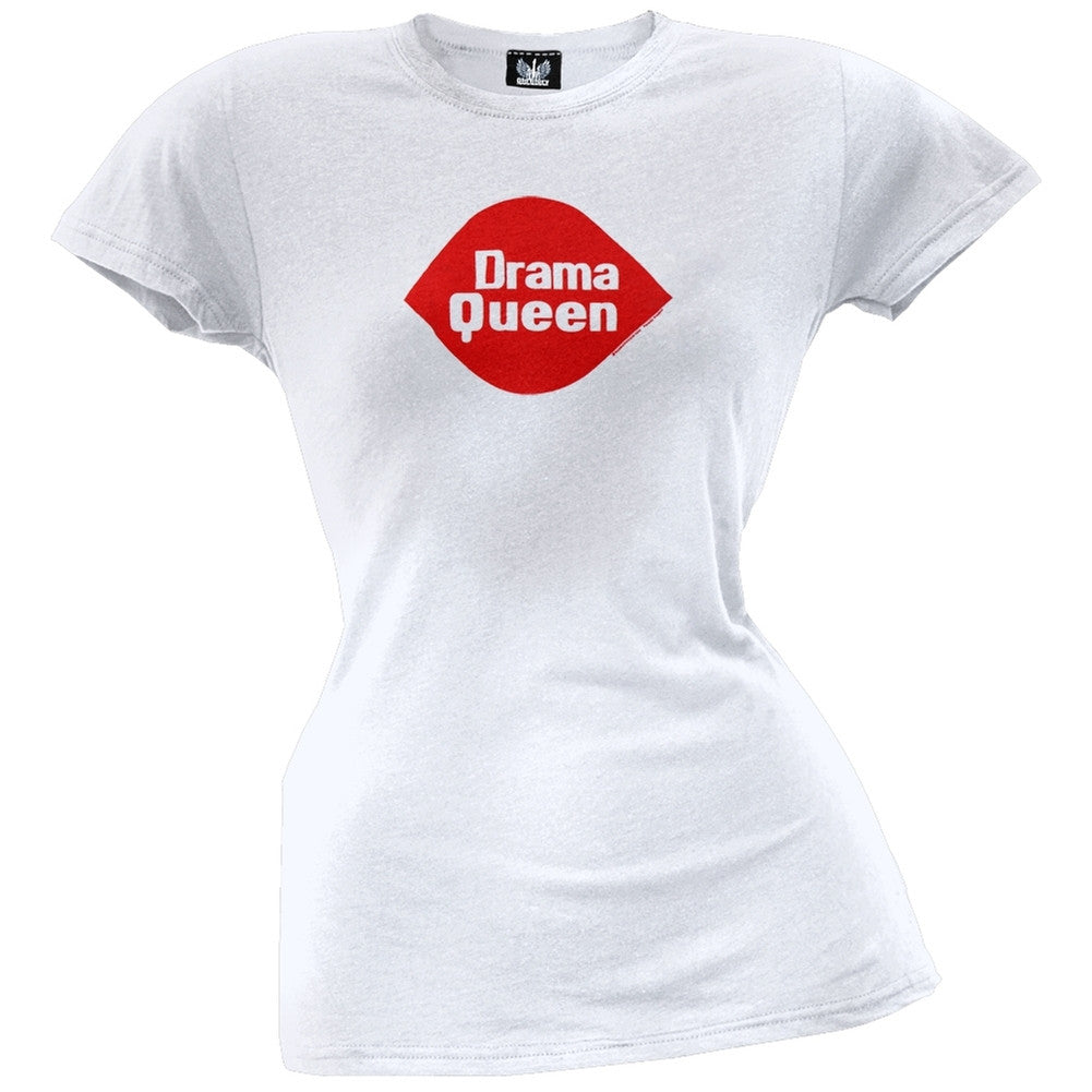 Drama Queen Juniors T-Shirt Juniors T-Shirts Old Glory LG White 