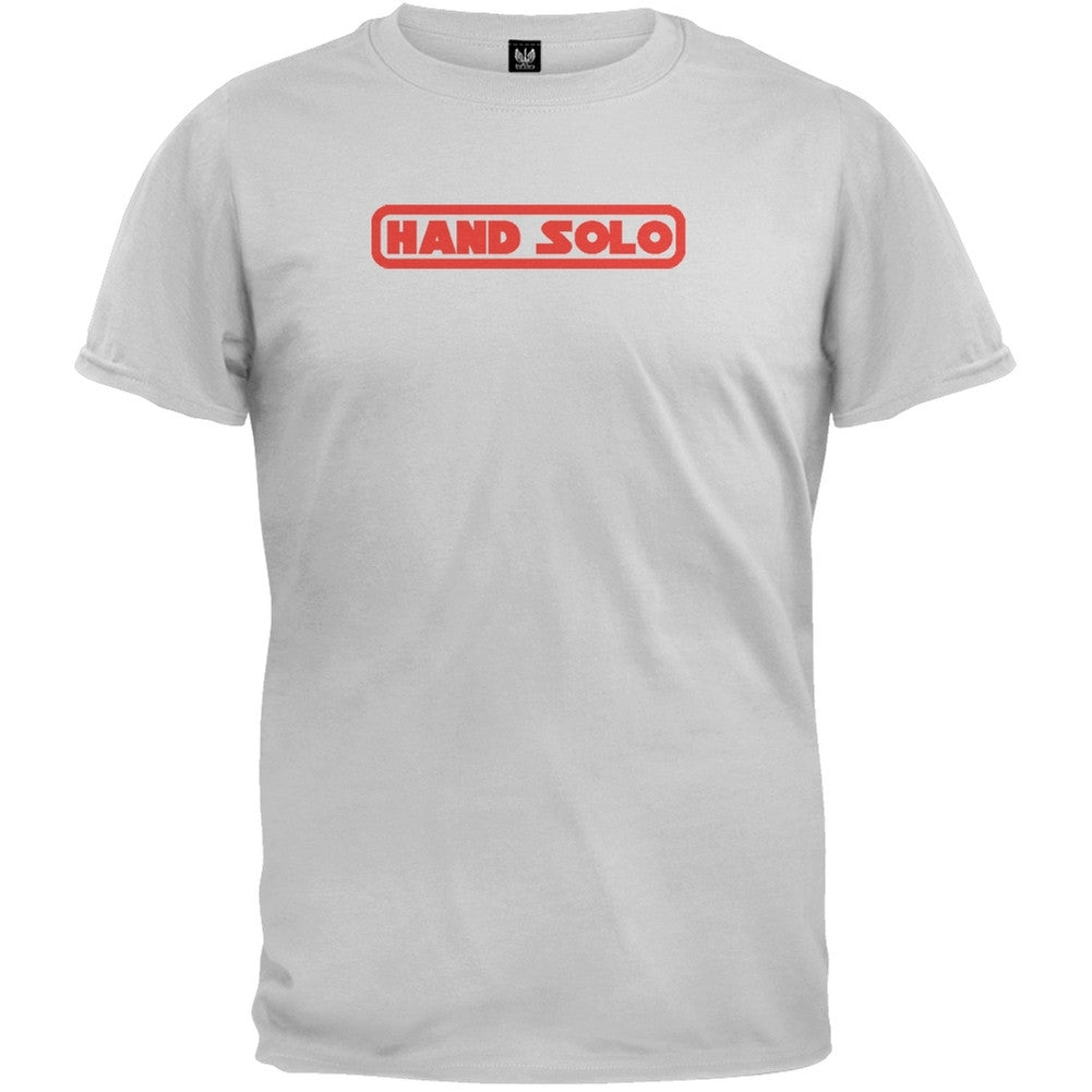 Hand Solo T-Shirt Men's T-Shirts Parody LG Grey 