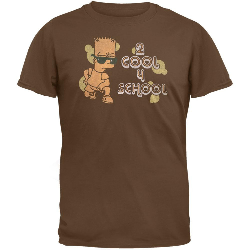 Simpsons - 2 Cool 4 School T-Shirt Men's T-Shirts Simpsons LG Brown