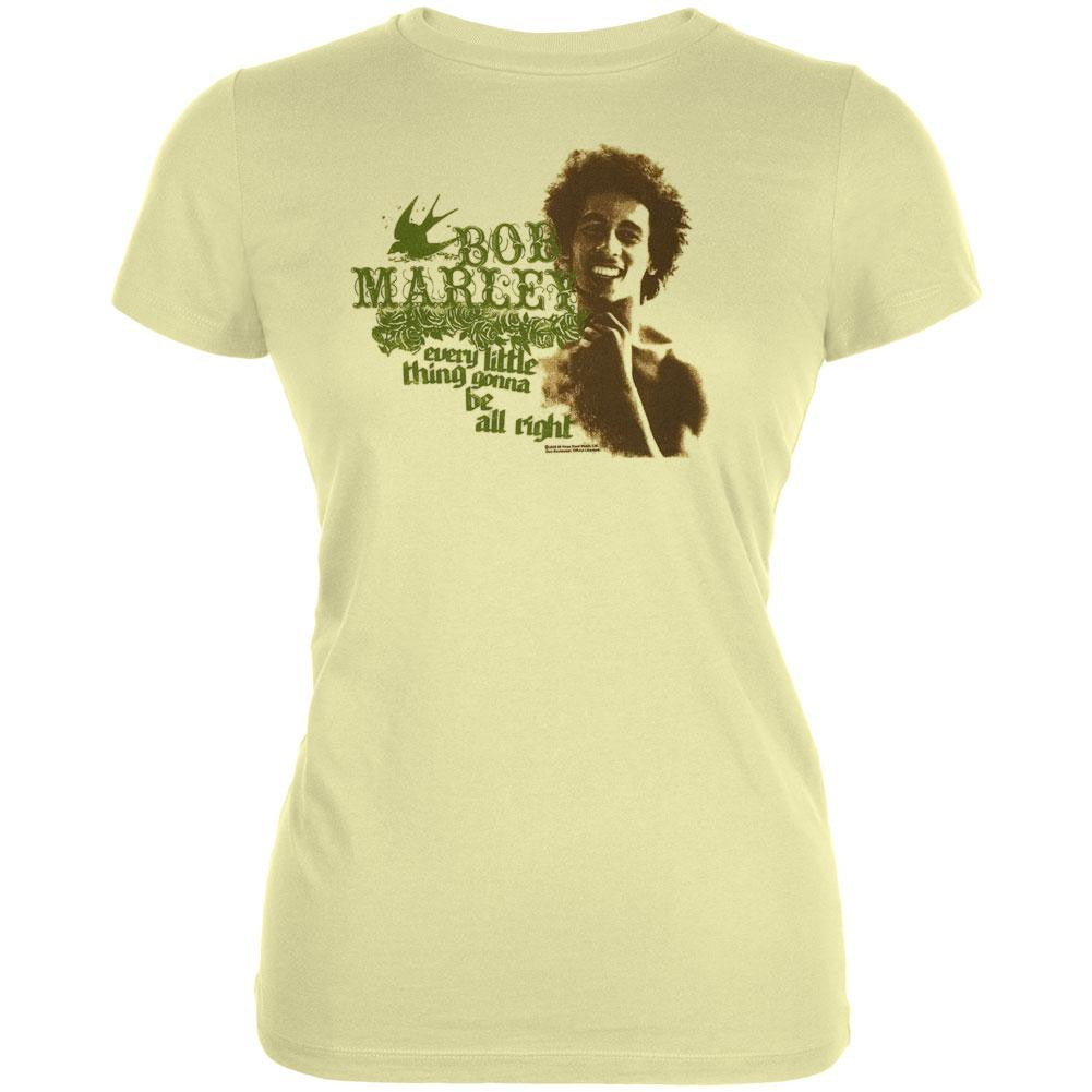 Bob Marley - Every Little Juniors Sheer T-Shirt Juniors T-Shirts Bob Marley XL Yellow