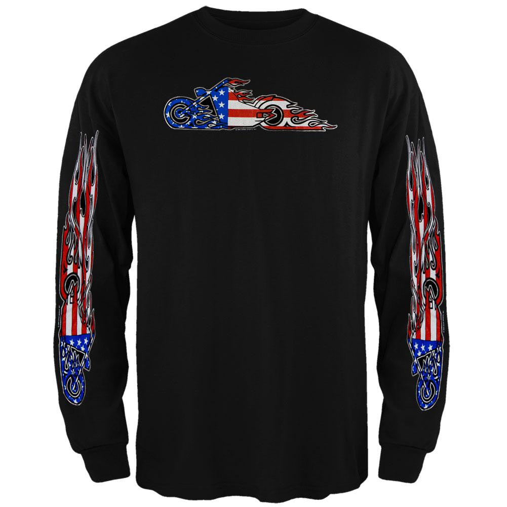 American Fire Bike Long Sleeve T-Shirt Men's Long Sleeves Old Glory   