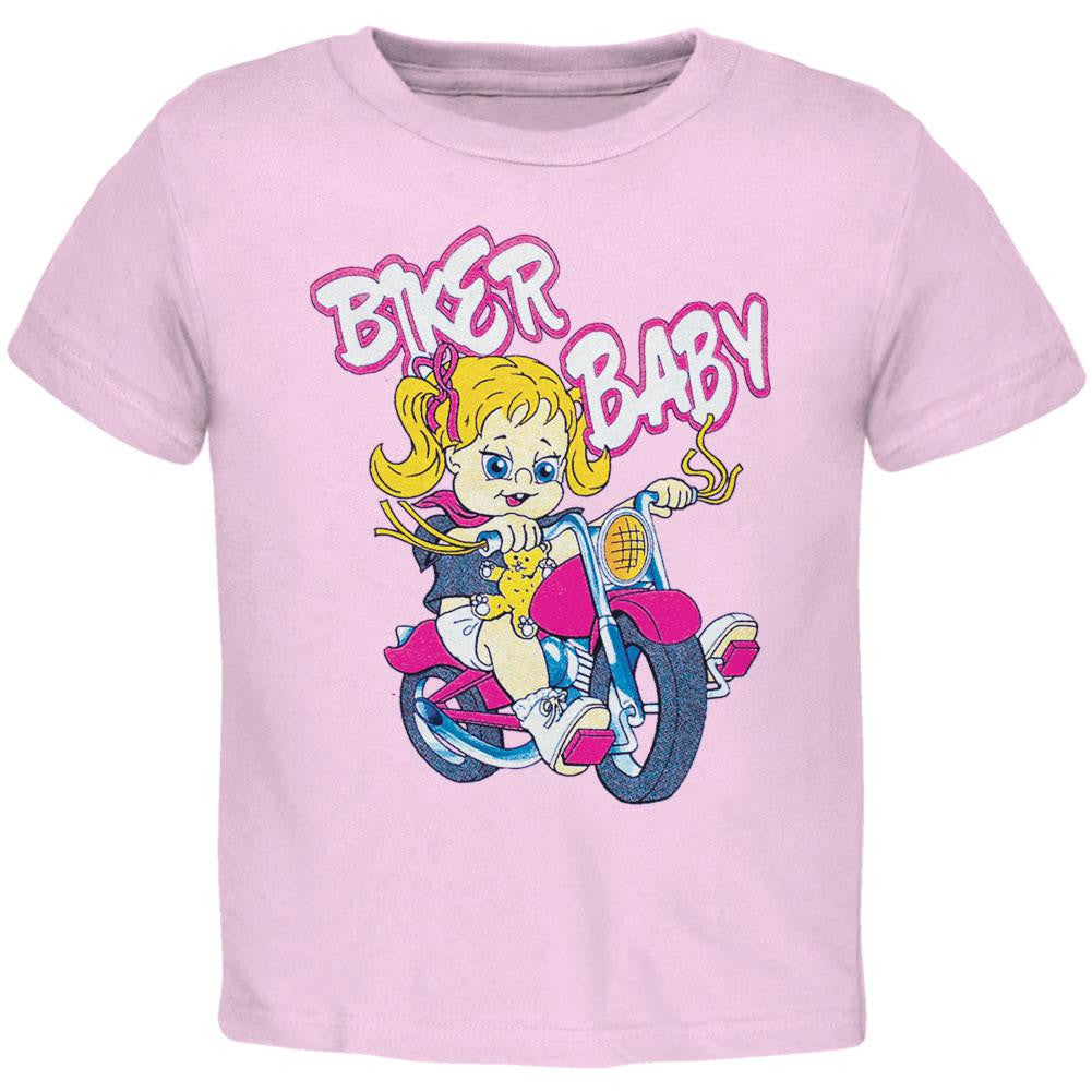 Biker Baby Toddler T-Shirt Toddler T-Shirts Old Glory 2T Pink 