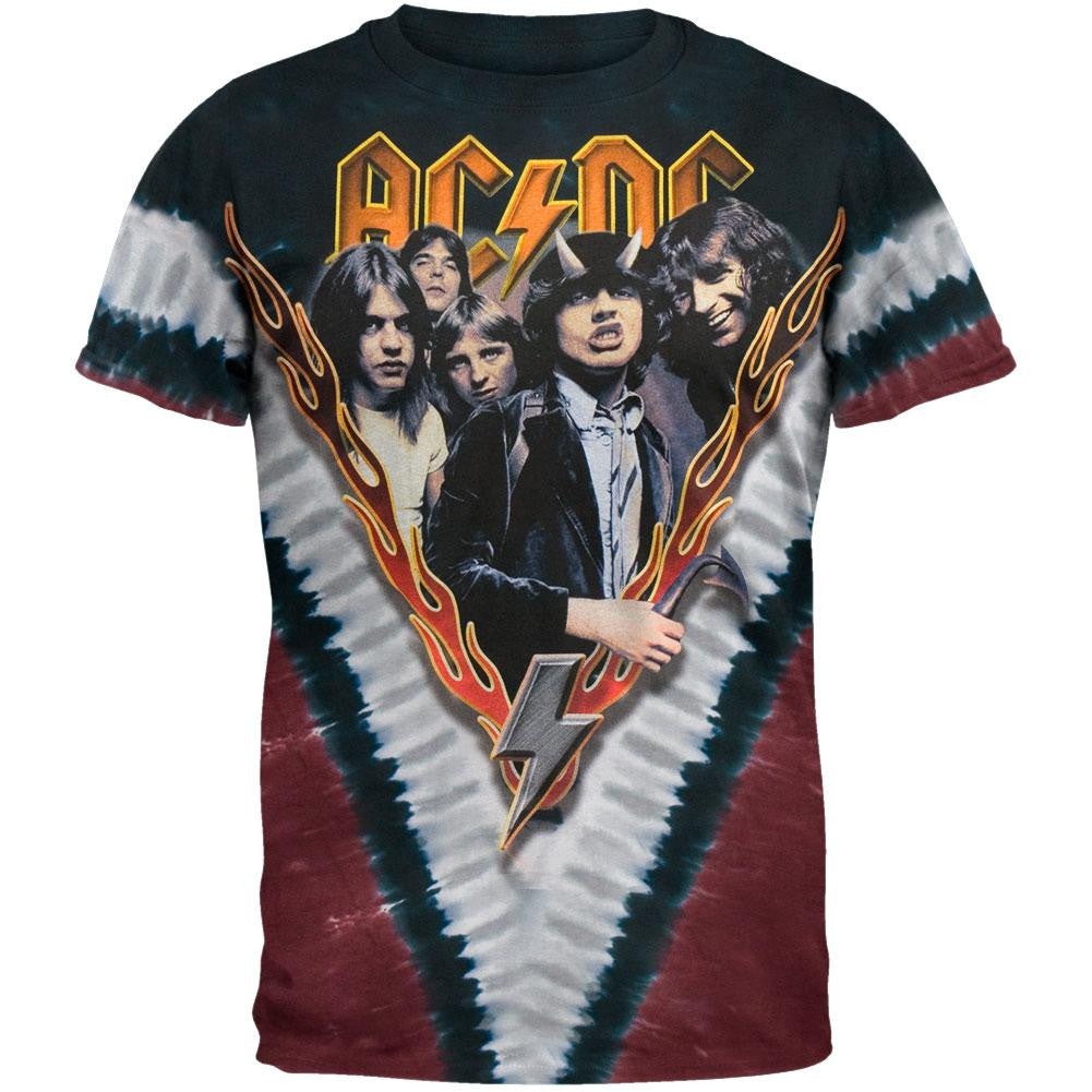 AC/DC - Highway To Hell V-Dye T-Shirt Men's T-Shirts AC/DC SM Black 