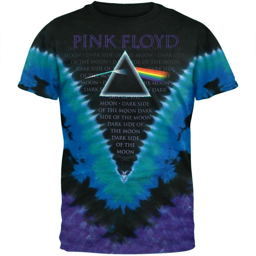 Pink Floyd - Dark Side V-Dye Black T-Shirt Men's T-Shirts Pink Floyd MD Black 