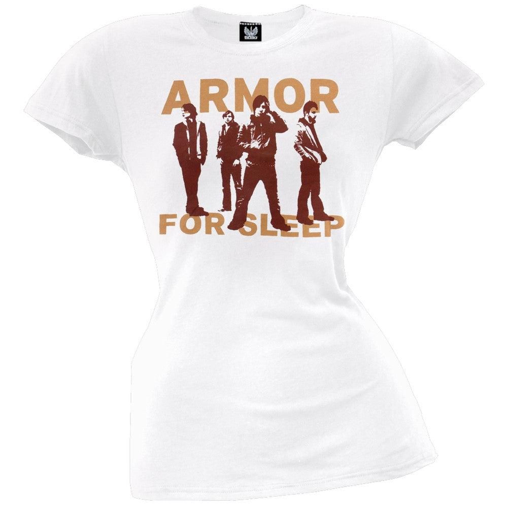 Armor For Sleep - White Faces Juniors T-Shirt Juniors T-Shirts Armor For Sleep SM White 