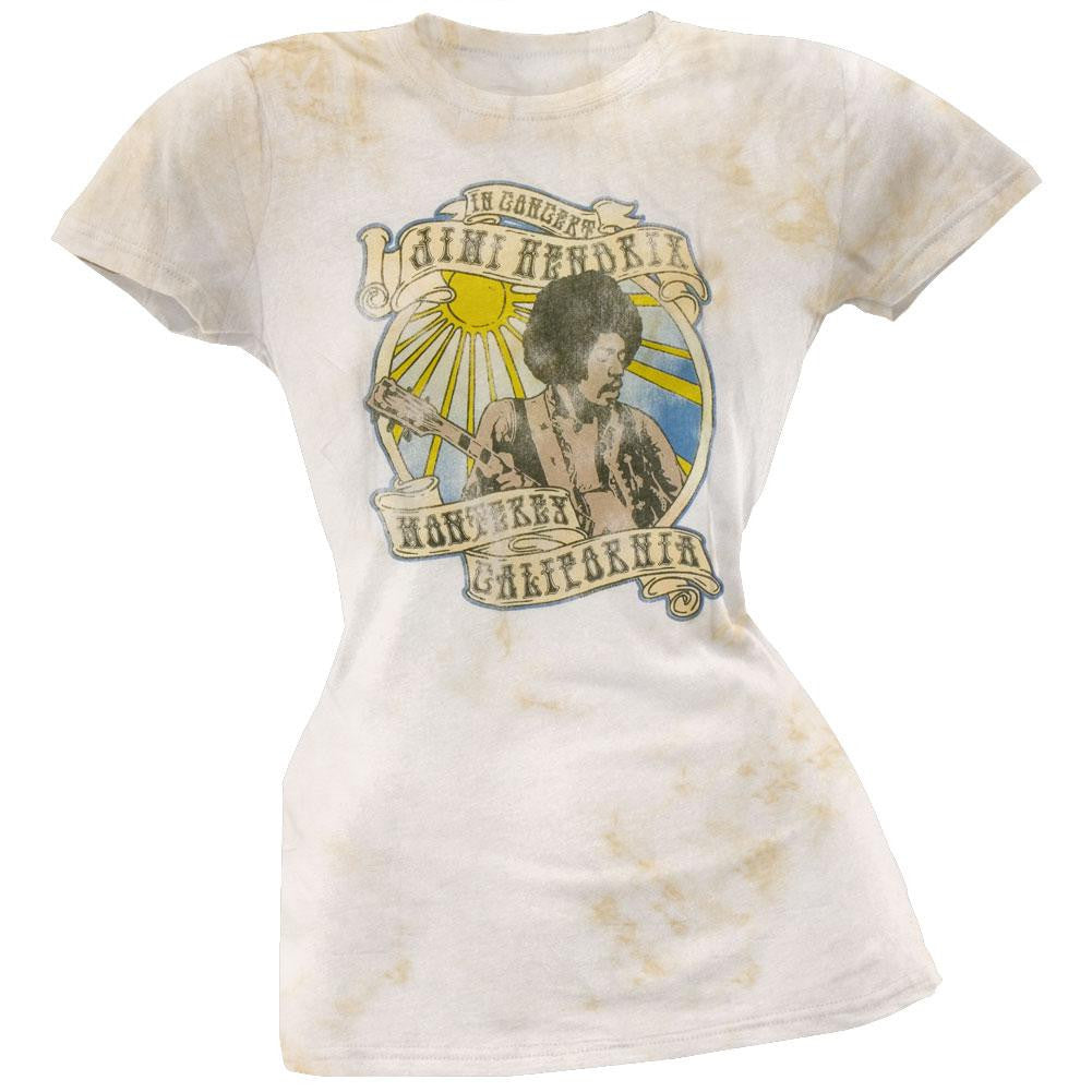 Jimi Hendrix - Monterey Juniors T-Shirt Juniors T-Shirts Jimi Hendrix LG Beige 