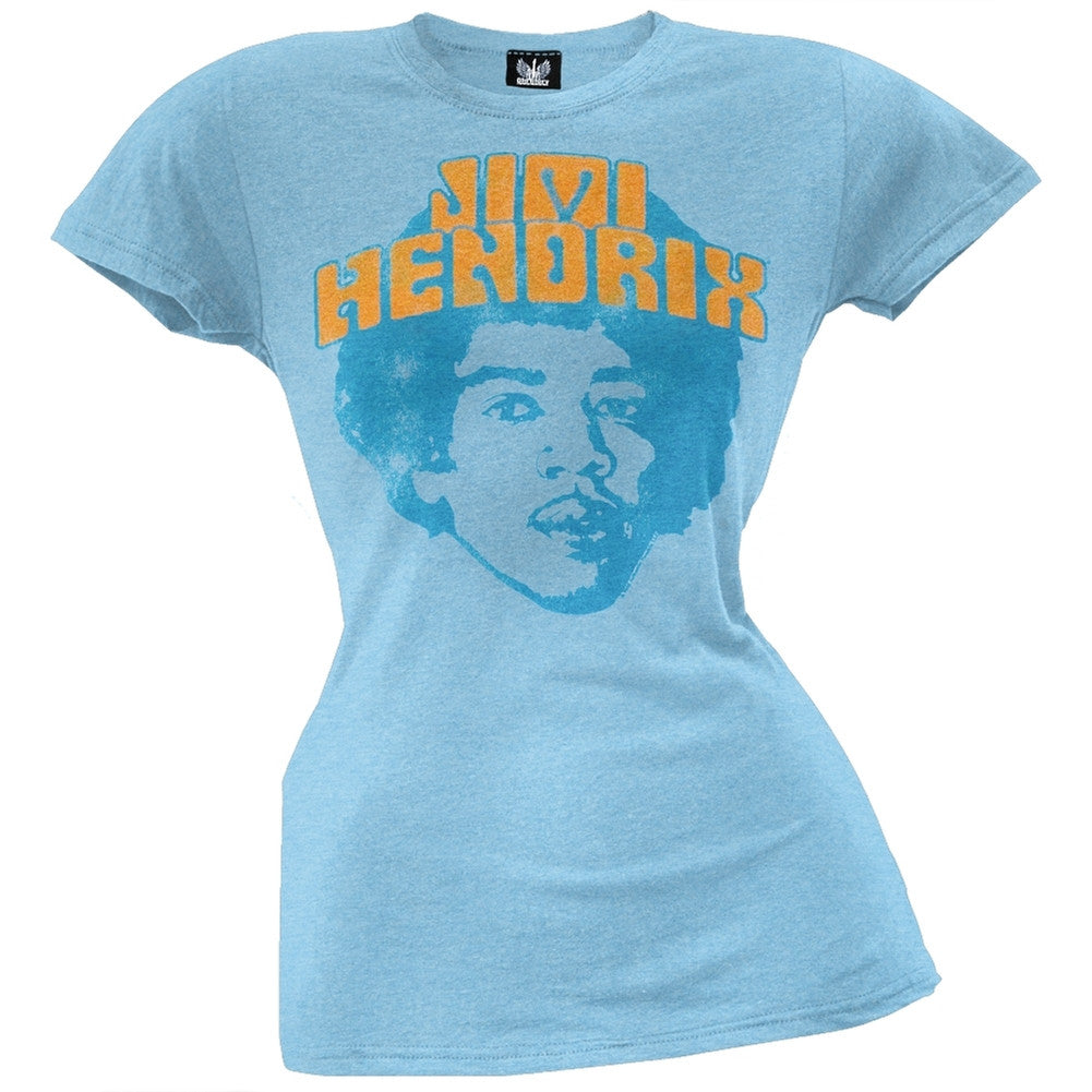 Jimi Hendrix - Heads Juniors T-Shirt Juniors T-Shirts Jimi Hendrix SM Light Blue