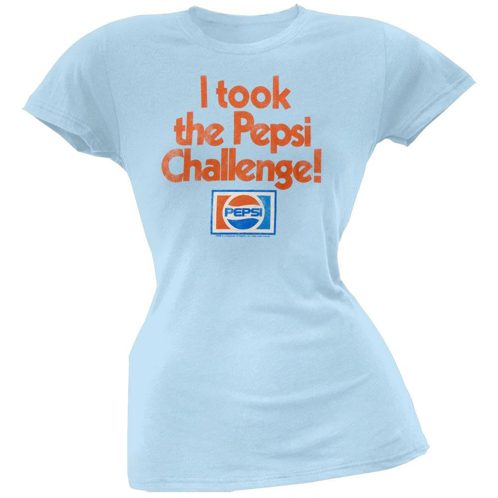 Pepsi - Challenge Juniors Tissue T-Shirt Juniors T-Shirts Pepsi LG Light Blue