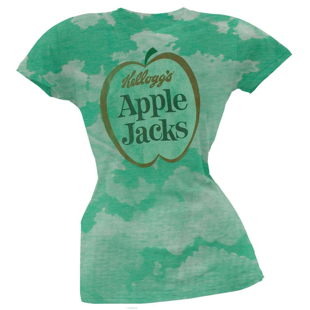 Apple Jacks - Logo Juniors Burnout T-Shirt Juniors T-Shirts Famous Foods SM Green 