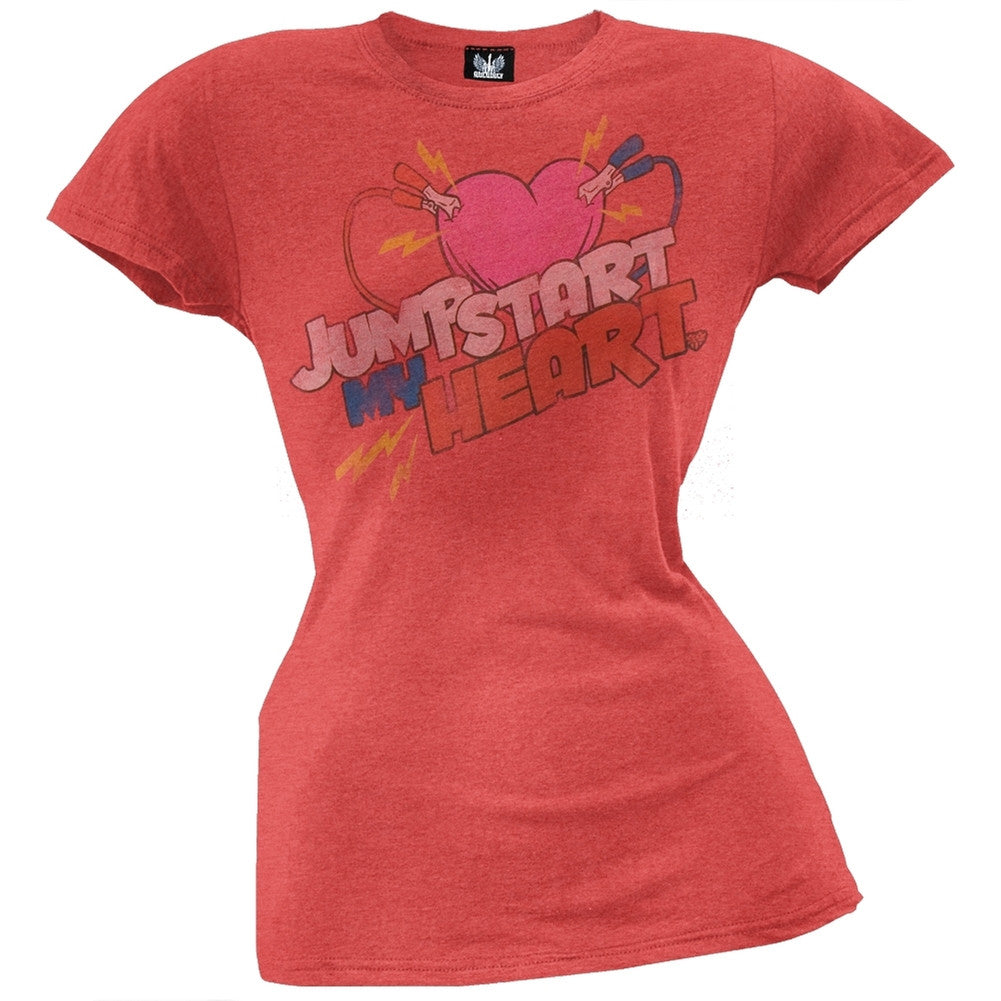 Jump Start My Heart Juniors T-Shirt Juniors T-Shirts Old Glory   