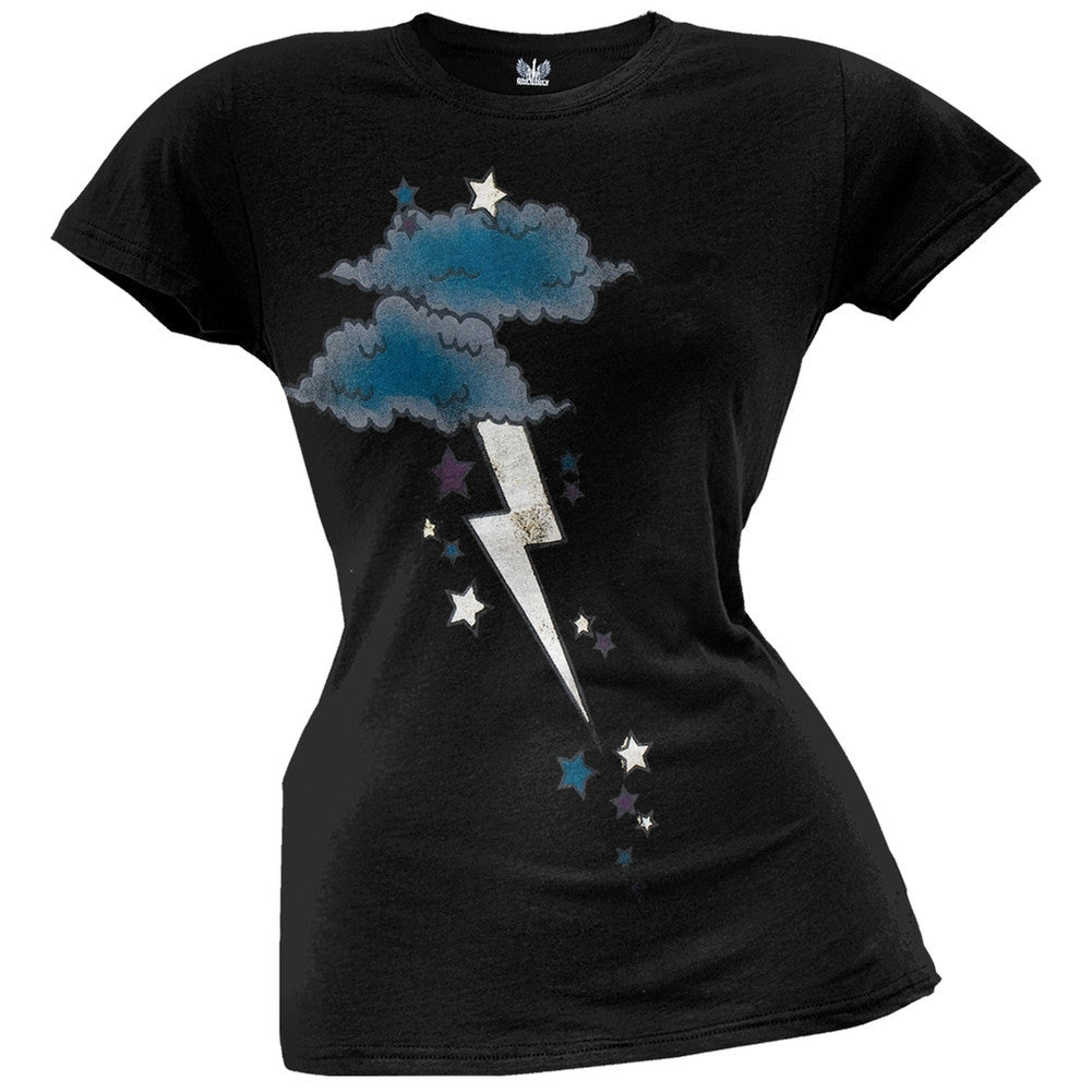 Lightning Bolt Cloud Juniors T-Shirt Juniors T-Shirts Old Glory   