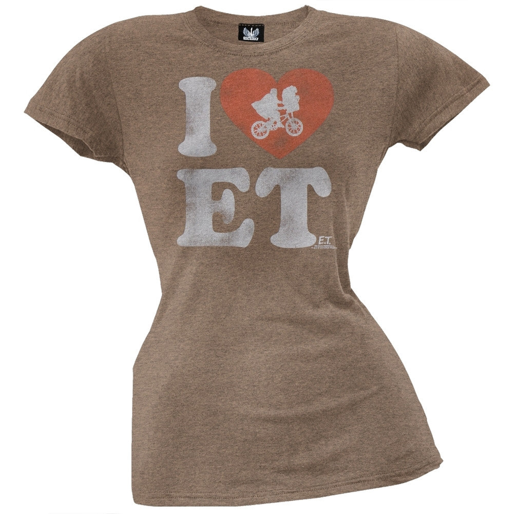 ET - I Heart ET Juniors T-Shirt Juniors T-Shirts E.T. XS Tan 