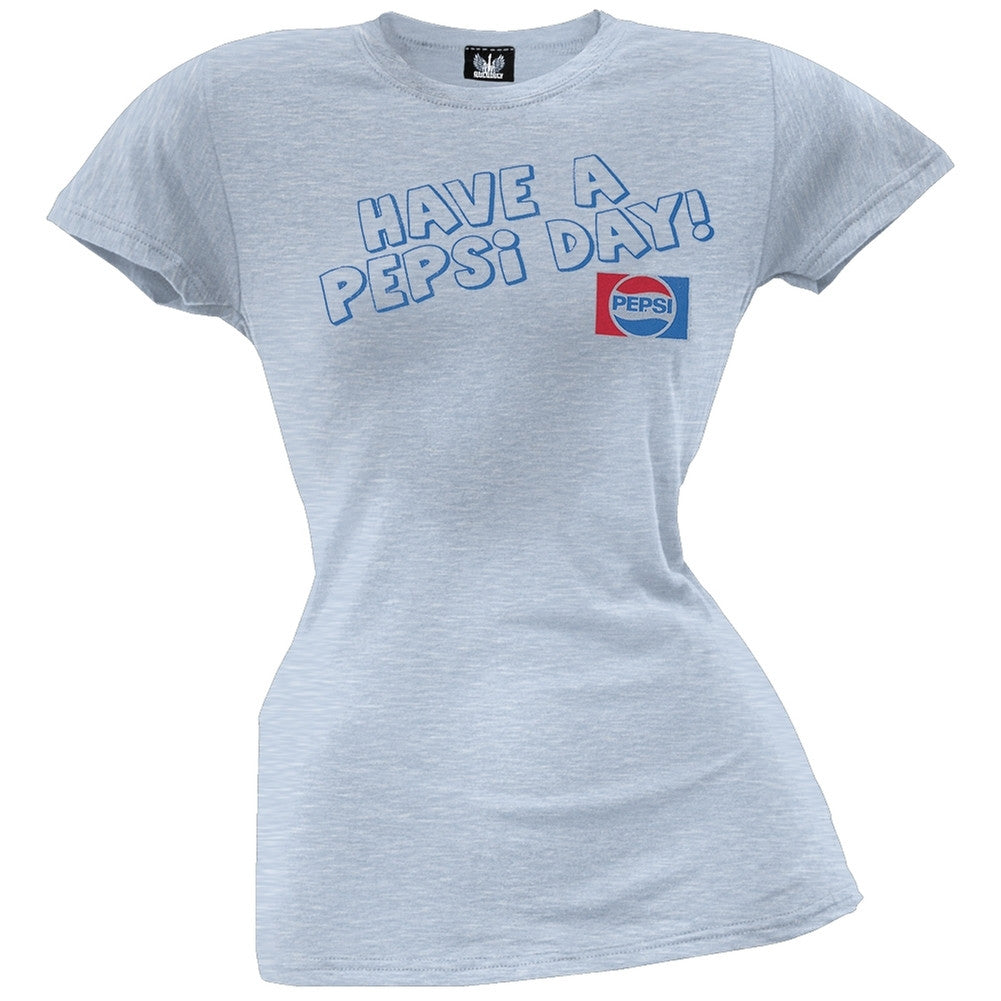 Pepsi - Have A Pepsi Day Juniors T-Shirt Juniors T-Shirts Pepsi LG Light Blue 