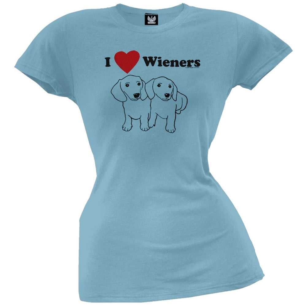 I Love Wieners Juniors T-Shirt Juniors T-Shirts Old Glory   