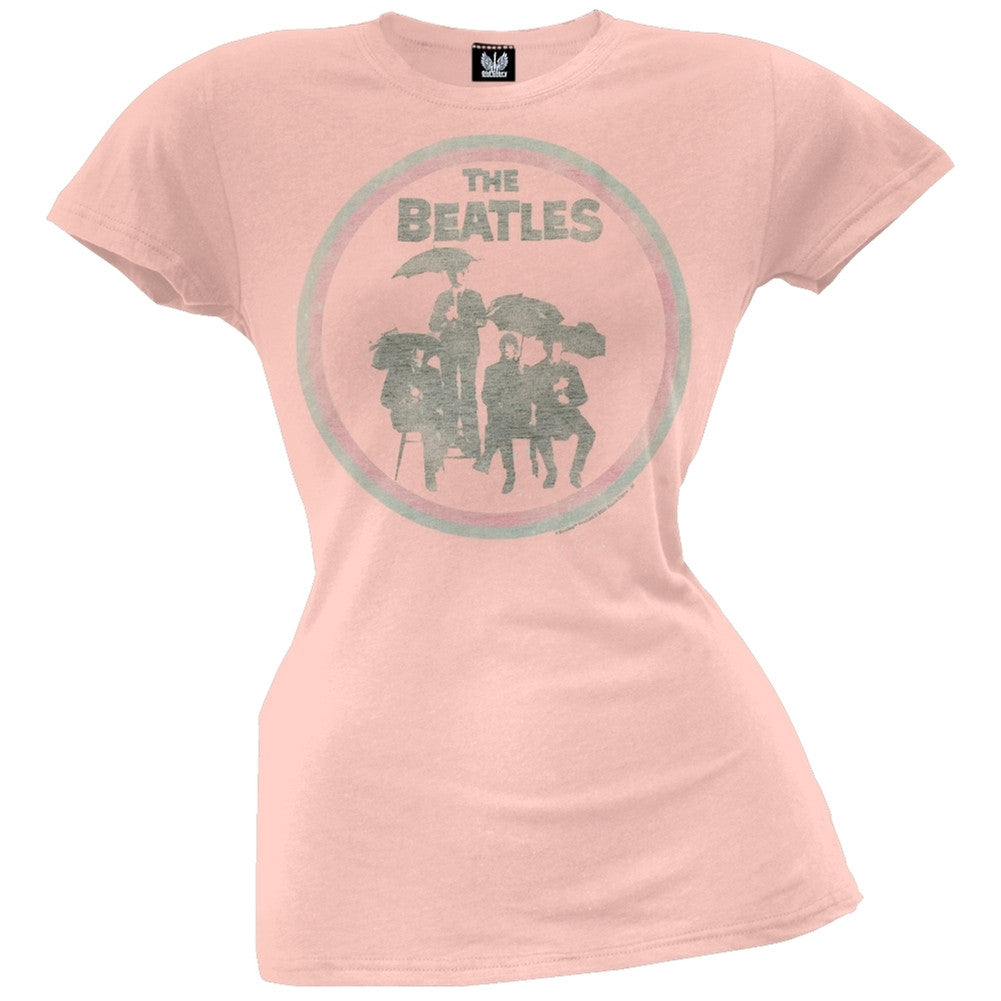 The Beatles - Umbrellas Juniors T-Shirt Juniors T-Shirts The Beatles SM Light Pink