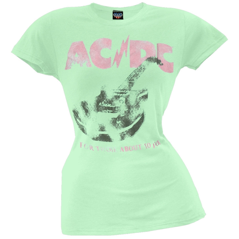 AC/DC - Guitar Juniors T-Shirt Juniors T-Shirts AC/DC SM Light Green 