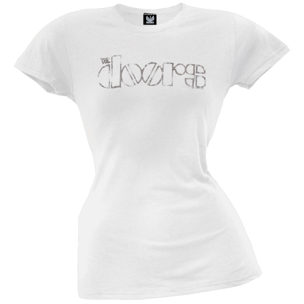 The Doors - Logo Juniors T-Shirt Juniors T-Shirts The Doors MD White 