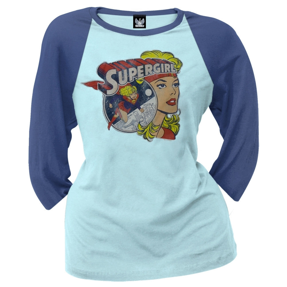 Supergirl - Collage Juniors Raglan Juniors Raglans Supergirl   