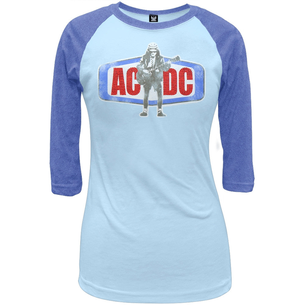 AC/DC - Angus Juniors Raglan Juniors Raglans AC/DC SM Light Blue 